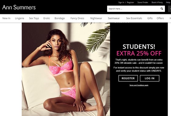 ann summers student discount