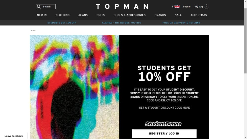 topman student discount