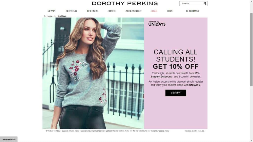 Unidays Dorothy Perkins Discount