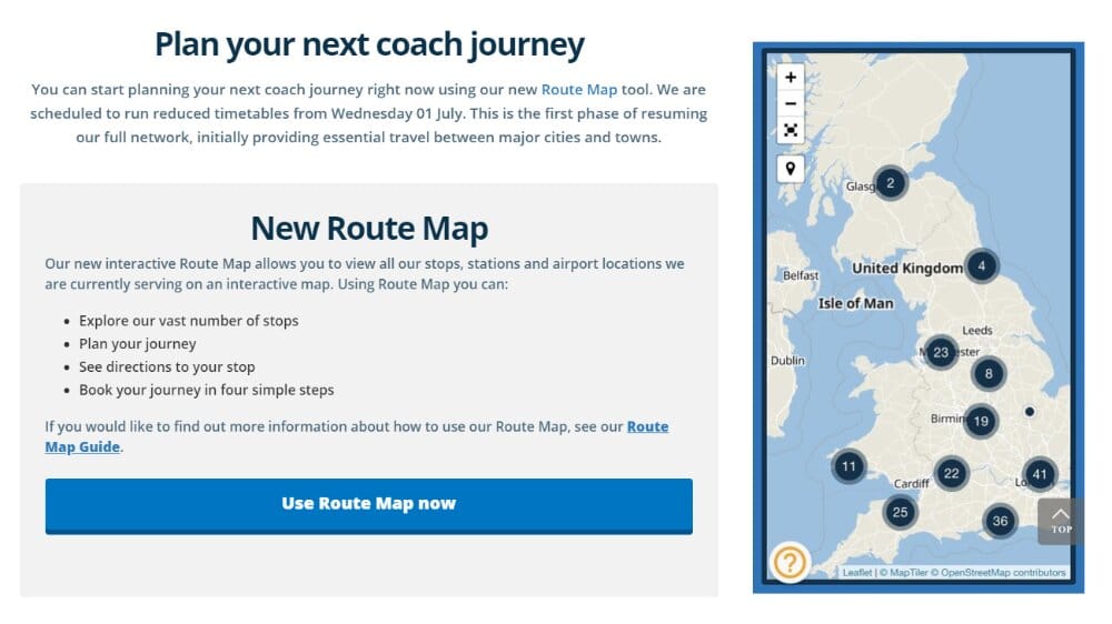 national express bus routes