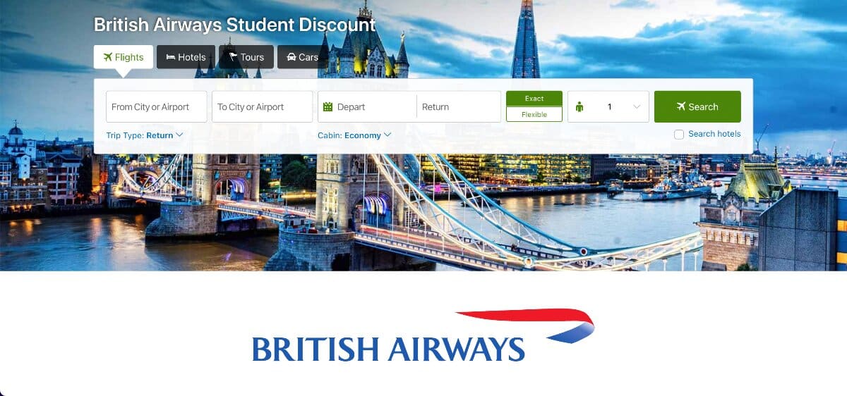 british airways discount code student